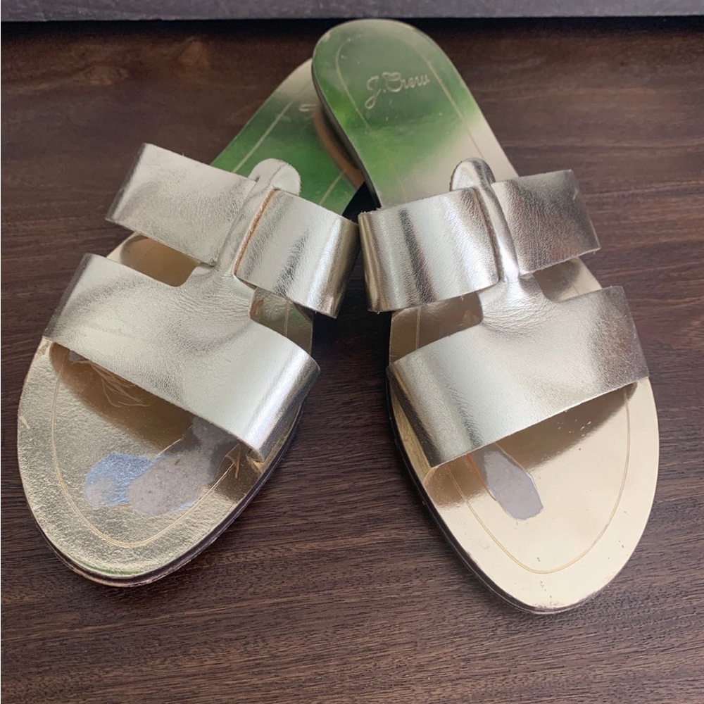 J.Crew leather gold sandals - size 8.5 - Picture 7 of 7